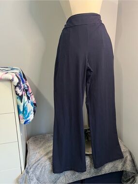 Women with Control Size L Navy Contour Waist Pull-On Boot Cut Pants with Pockets